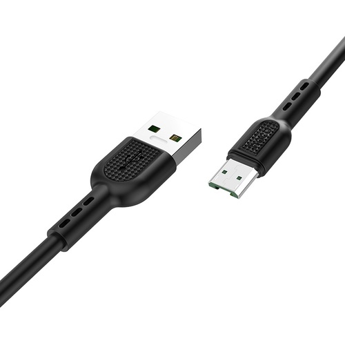 Кабель USB - micro USB HOCO X33 силикон черный круглый 4A 1 м. для быстрой зарядки VOOC