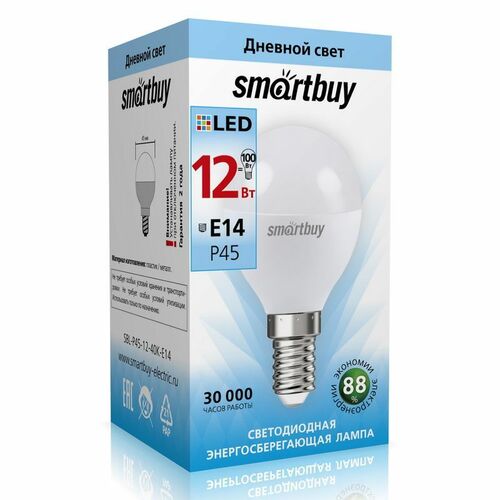 Лампочка светодиодная Smartbuy P45 E14 12W дневной свет