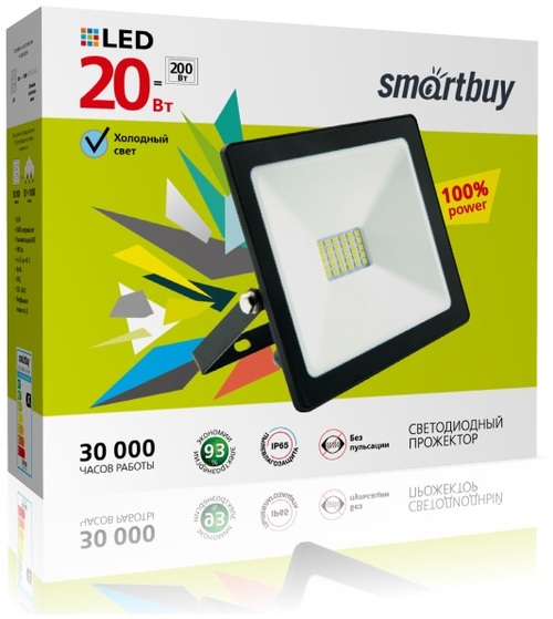 Прожектор светодиодный Smartbuy FL SMD 20W холодный свет IP65