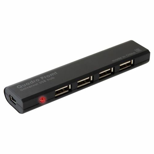USB разветвитель Defender Quadro Promt 4 порта, USB 2.0, черный