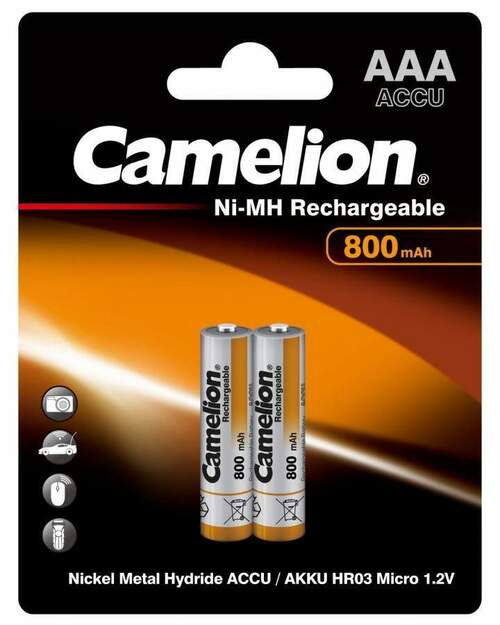 Аккумуляторы Camelion R03 800mAh Ni-Mh BL2