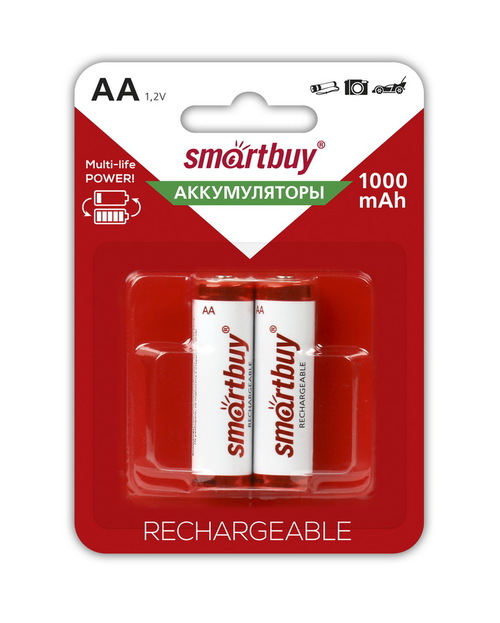Аккумуляторы Smartbuy R06 1000mAh Ni-Mh BL2