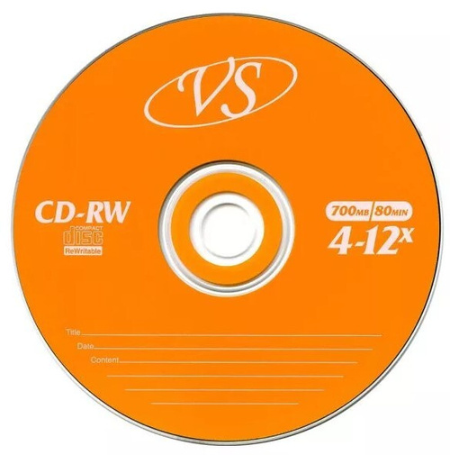 Диск VS CD-RW 700Mb 4-12x в конверте