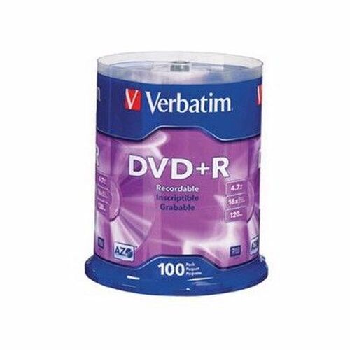 Диск Verbatim DVD+R 4,7GB 16x cake/100