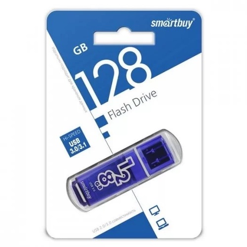 Флешка USB SmartBuy 128GB Glossy series USB 3.0 темно-синий