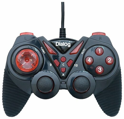 Геймпад Dialog GP-A13 проводной PC черно-красный 12 кнопок, 2 стика, вибро