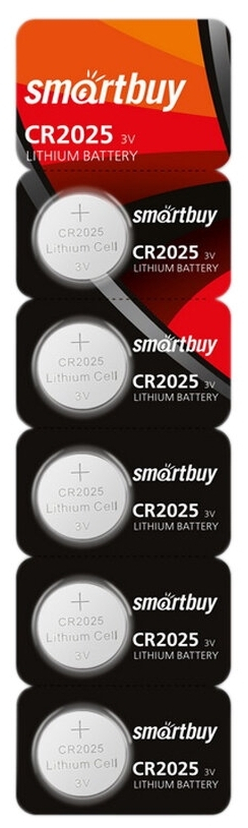 Батарейка Smartbuy CR2025 BL5 литиевая