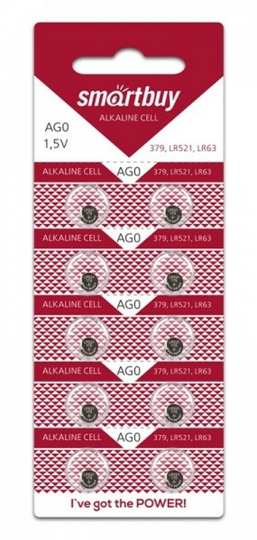 Батарейка Smartbuy G-0/LR63/LR521 BL10 щелочная