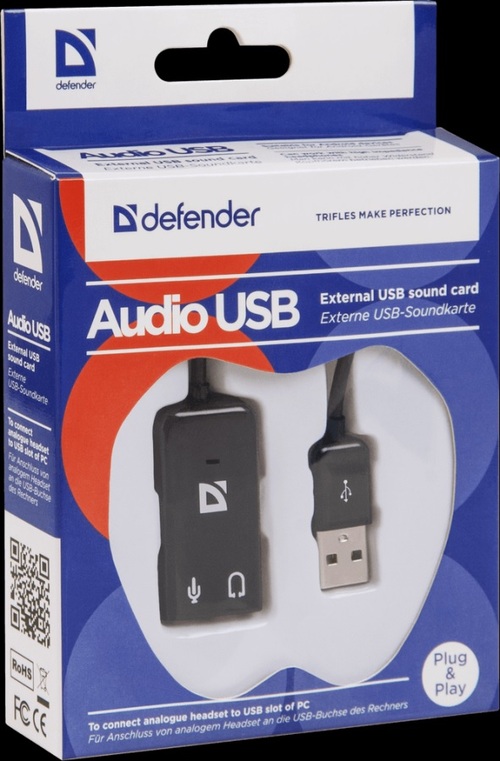 Внешняя звуковая карта Defender Audio 2.0, USB, AUX/MIC, - 2