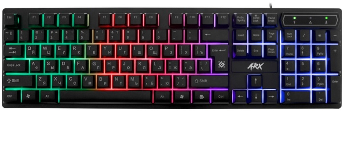 Клавиатура Defender Arx GK-196L проводная игровая с подсветкой черный