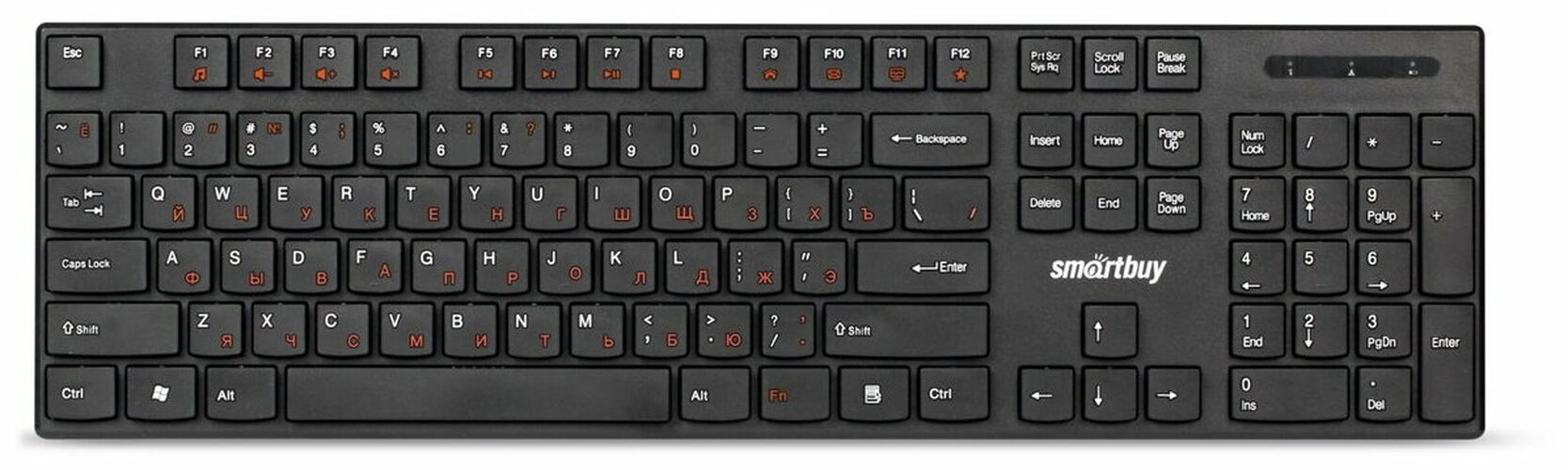 Клавиатура Smartbuy ONE 238 SBK-238AG-K беспроводная мультимедийная черный
