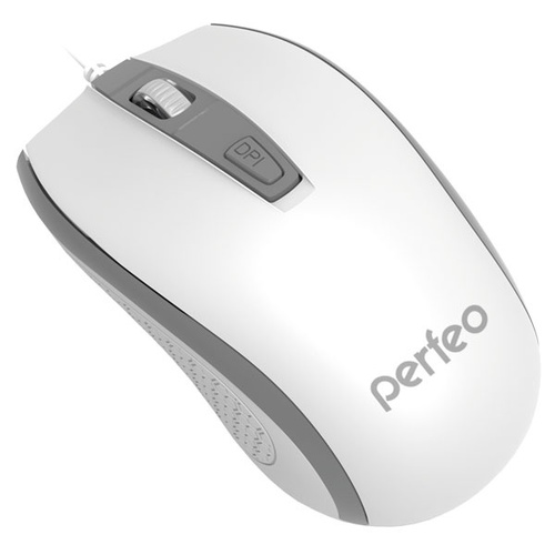 Мышь Perfeo PROFIL PF_4931 проводная оптическая 1600 dpi бело-серый
