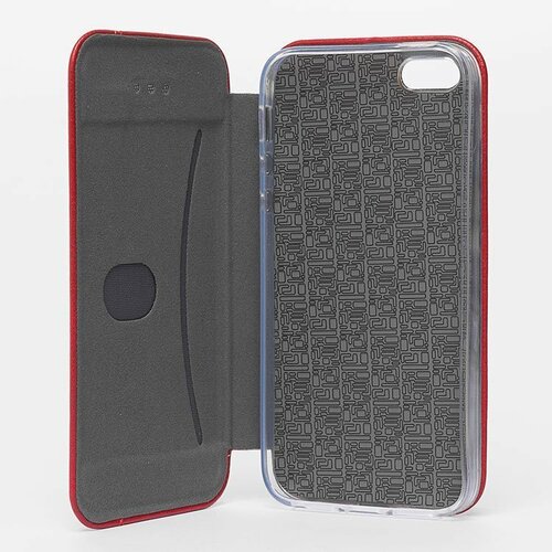 Чехол-книжка Apple iPhone 5/5S/SE красный горизонтальный Fashion Case - 4