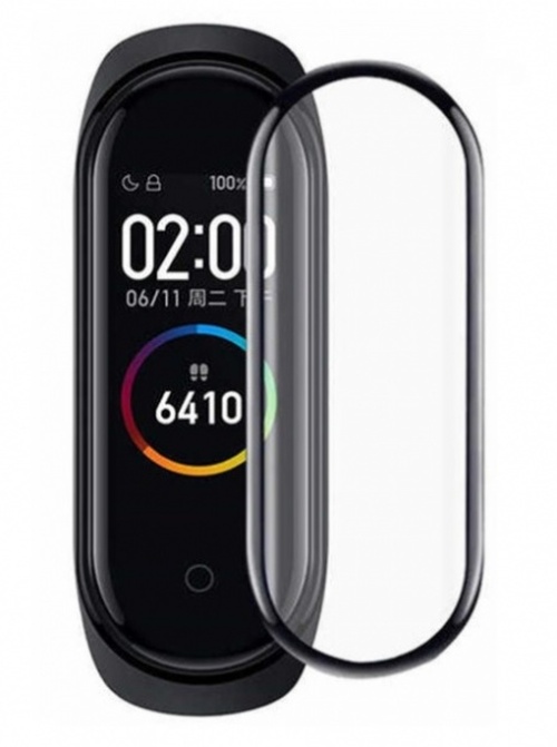 Защитное стекло Xiaomi Mi Band 3 черный hybrid прозрачное ZB