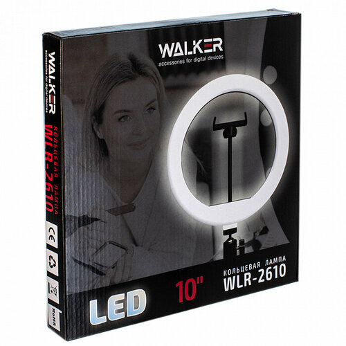 Селфи лампа 26 см 3 вида подсветки WALKER WLR-2610 - 2