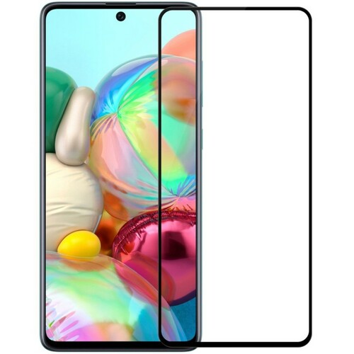 Защитное стекло Samsung A51/A52/Redmi Note 10/10s черный Ceramic матовое тех.пак