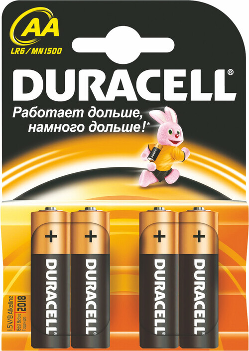 Батарейка Duracell LR06 (AA) BL4 щелочная