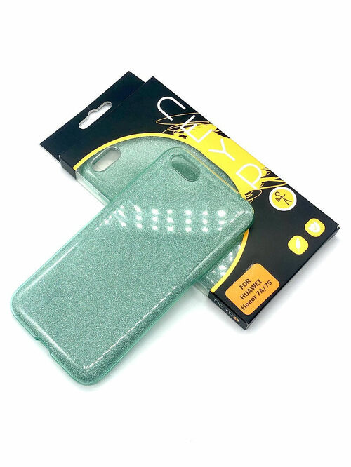 Накладка Huawei Honor 7A/7S/Y5 2018/Y5 Prime 2018/Y5 Lite 2018 бирюзовый силикон+пластик Neypo Блестки Brilliant