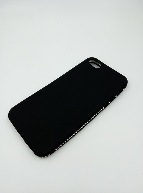 Накладка Apple iPhone 5/5S/SE бампер черный Стразы Kaishi