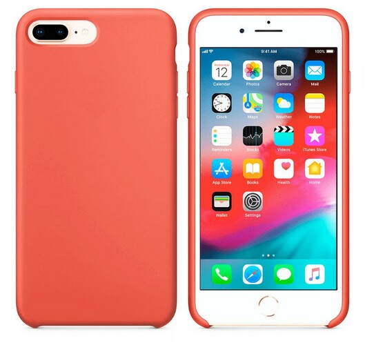 Накладка Apple iPhone 7 Plus/8 Plus коралловый Silicone Case без лого