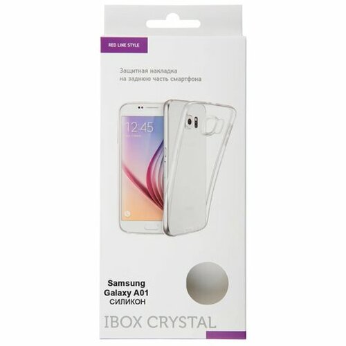 Накладка Samsung A01/M01 прозрачный силикон iBox Crystal