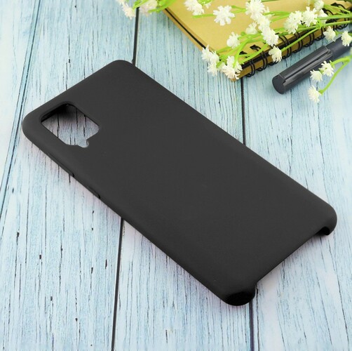 Накладка Samsung A12/M12 черный Silicone Case без лого