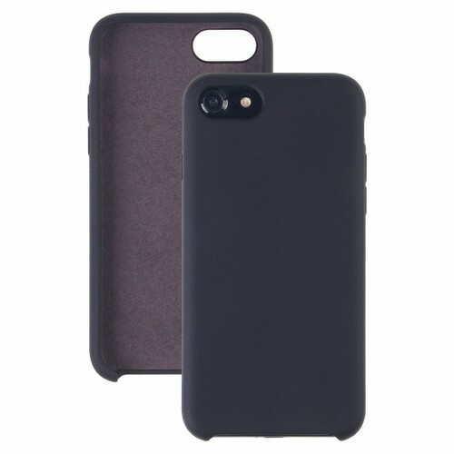 Накладка Apple iPhone 7/8/SE 2020 черный Silicone Case без лого - 2