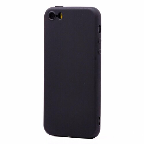 Накладка Apple iPhone 5/5S/SE черный Silicone Case Full без лого - 2