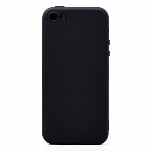 Накладка Apple iPhone 5/5S/SE черный Silicone Case Full без лого