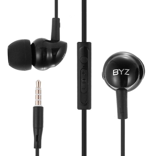 Наушники BYZ SE831 вакуумные, проводные, Jack 3.5, микрофон, черный