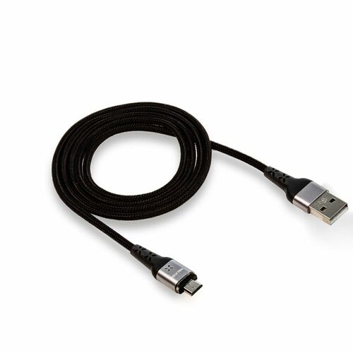 Кабель USB - micro USB Walker C970 текстиль черный круглый 3.3А 1 м. магнитный дата кабель