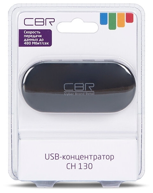 USB разветвитель CBR CH 130 4 порта, USB 2.0, черный