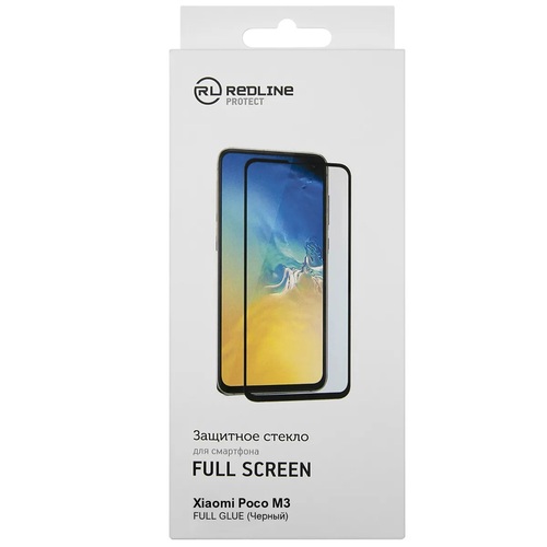Защитное стекло Xiaomi Poco M3 черный FullGlue RedLine