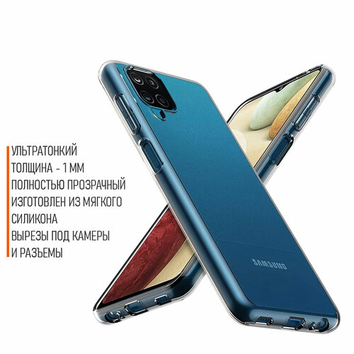 Накладка Samsung A12/M12 прозрачный 1мм силикон - 4