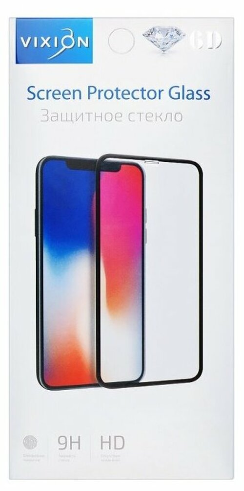 Защитное стекло Apple iPhone 11/XR черный FullGlue Vixion