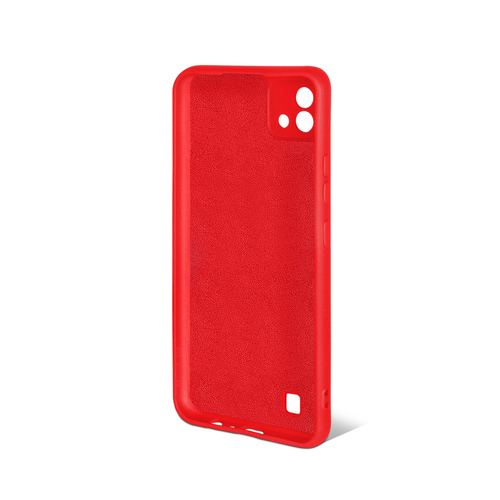 Накладка Realme C20/C11 2021 красный DF Silicone Case без лого