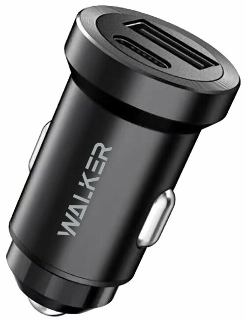 Автомобильные зарядные устройства Walker WCR-25 1USB+USB Type-C черный 3A 36W