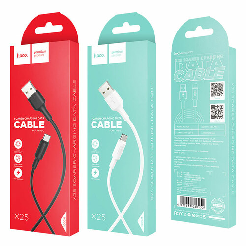 Кабель USB - Type-C HOCO X25 черный круглый 3.0A 1 м.