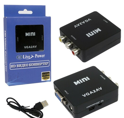 Конвертер VGA - 3 RCA No brand черный