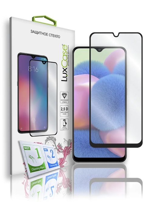 Защитное стекло Realme C20/C21/C11(2021)/C25/C25s/C30/C30s/C31/C33/C35 черный FullGlue Luxcase