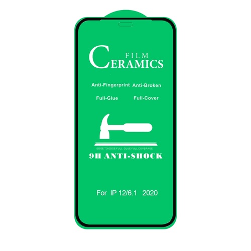 Защитное стекло Apple iPhone 12/12 Pro черный Ceramic тех.пак
