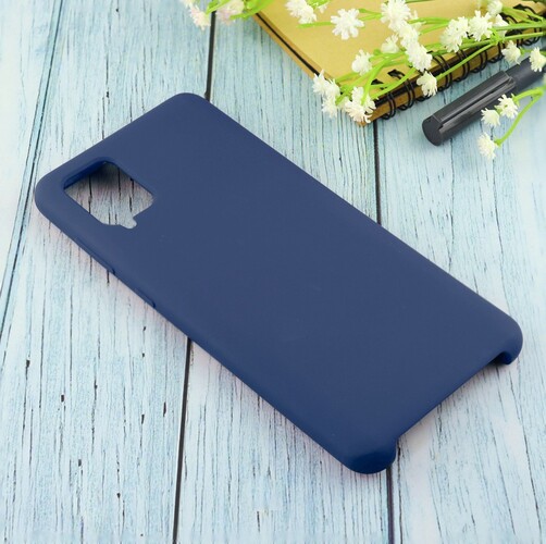 Накладка Samsung A12/M12 темно-синий Silicone Case без лого