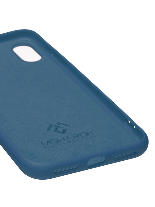 Накладка Apple iPhone X/Xs синий силикон Monarch Под оригинал без логотипа - 3