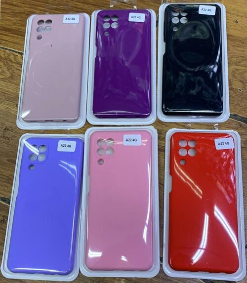 Накладка Samsung A22/M22/M32 черный с защитой камеры Silicone Case Full без лого