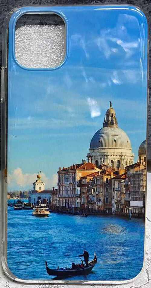 Накладка Apple iPhone 11 голубой винил Города Венеция