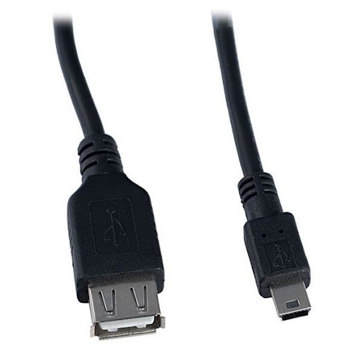 Переходник OTG mini USB - USB VS U210 черный пвх 1 м.