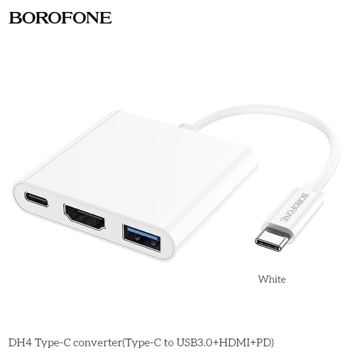 Переходник TYPE-C(п) - HDMI(м)/USB 3.0(м)/TYPE-C(м) Borofone DH4