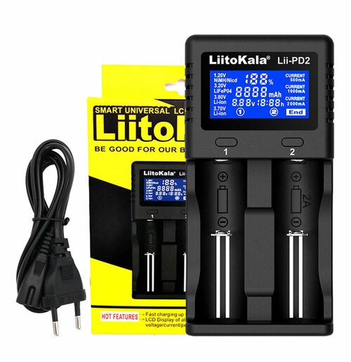 Зарядное устройство для АКБ Liitokala Lii-PD2 для 2х AA/AAA/10440-26650 LED дисплей