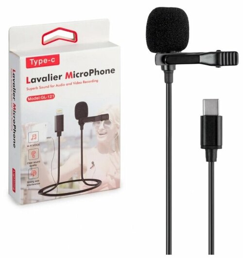 Микрофон NB Lavalier мобильный, петличный, TYPE-C, черный
