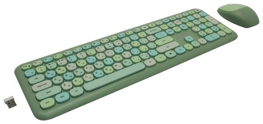 Комплект клавиатура + мышь Smartbuy SBC-666395AG-G беспроводной офисный зеленый